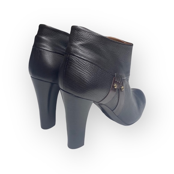 new Banfi Zambrelli ❁ Meadow Heeled Ankle Bootie Boots ❁ Black Leather 39 8.5 9 - Picture 3 of 16